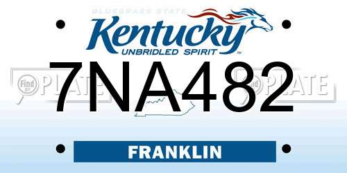 7NA482 Kentucky License Plate
