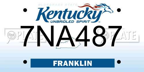 7NA487 Kentucky License Plate