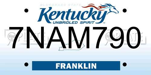 7NAM790 Kentucky License Plate