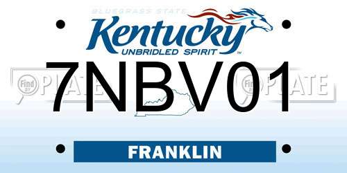 7NBV01 Kentucky License Plate