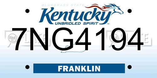 7NG4194 Kentucky License Plate