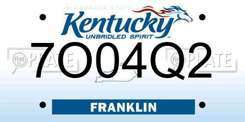 7O04Q2 Kentucky License Plate