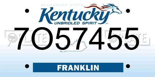 7O57455 Kentucky License Plate
