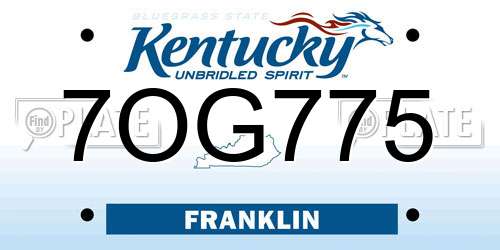 7OG775 Kentucky License Plate