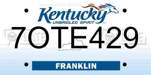 7OTE429 Kentucky License Plate