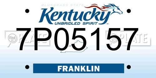 7P05157 Kentucky License Plate