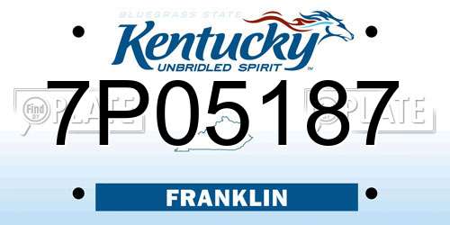 7P05187 Kentucky License Plate