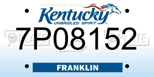 7P08152 Kentucky License Plate