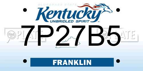 7P27B5 Kentucky License Plate