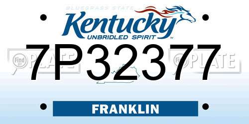 7P32377 Kentucky License Plate