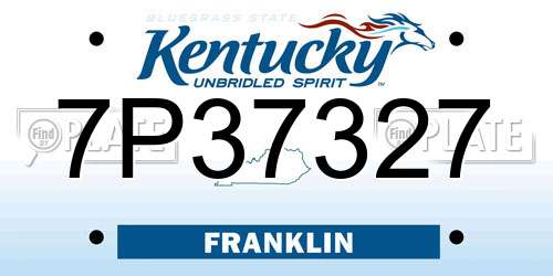 7P37327 Kentucky License Plate