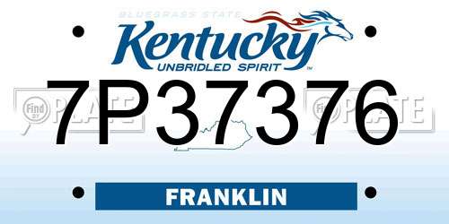 7P37376 Kentucky License Plate