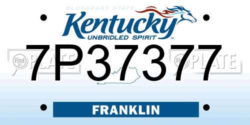 7P37377 Kentucky License Plate