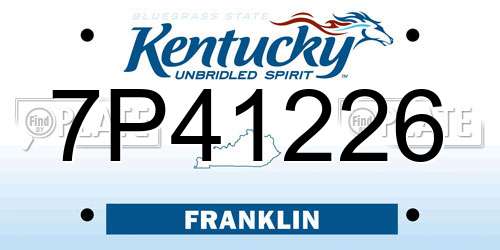 7P41226 Kentucky License Plate