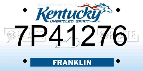 7P41276 Kentucky License Plate