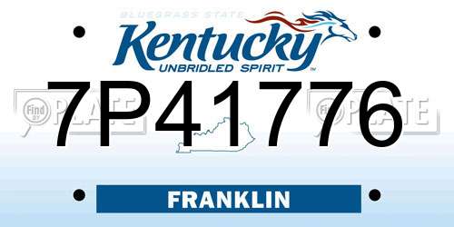 7P41776 Kentucky License Plate
