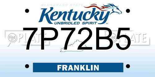 7P72B5 Kentucky License Plate