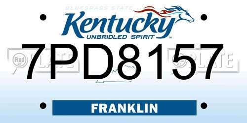 7PD8157 Kentucky License Plate