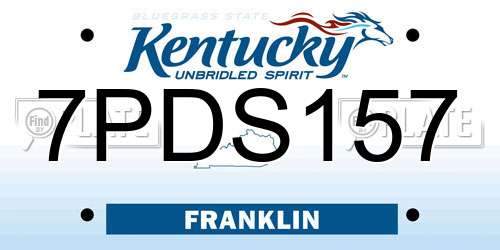 7PDS157 Kentucky License Plate