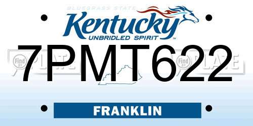 7PMT622 Kentucky License Plate