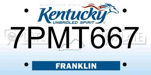 7PMT667 Kentucky License Plate