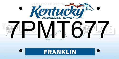 7PMT677 Kentucky License Plate