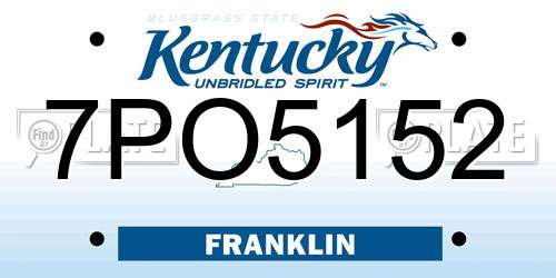 7PO5152 Kentucky License Plate