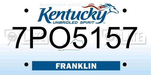 7PO5157 Kentucky License Plate