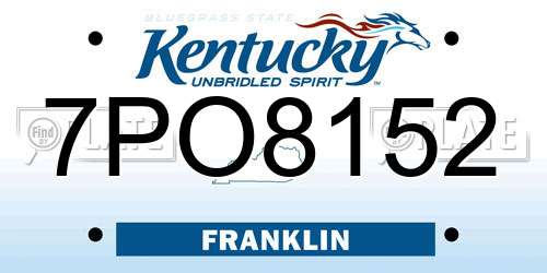 7PO8152 Kentucky License Plate