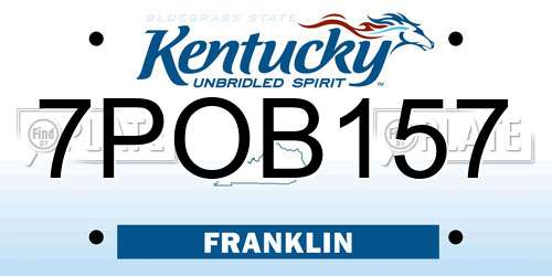 7POB157 Kentucky License Plate