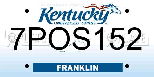 7POS152 Kentucky License Plate