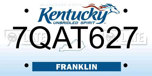 7QAT627 Kentucky License Plate