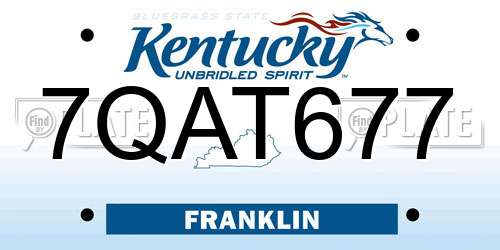 7QAT677 Kentucky License Plate