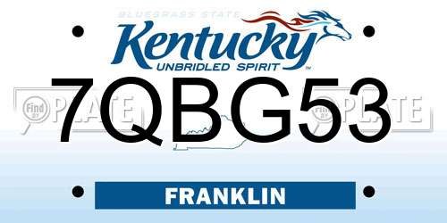 7QBG53 Kentucky License Plate
