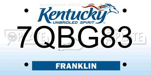 7QBG83 Kentucky License Plate