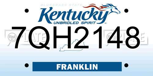 7QH2148 Kentucky License Plate
