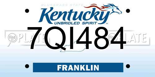 7QI484 Kentucky License Plate