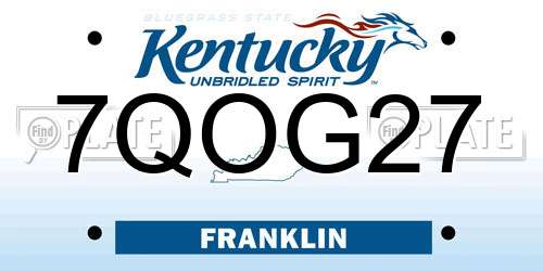 7QOG27 Kentucky License Plate