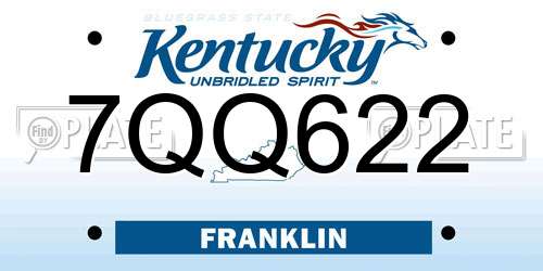 7QQ622 Kentucky License Plate