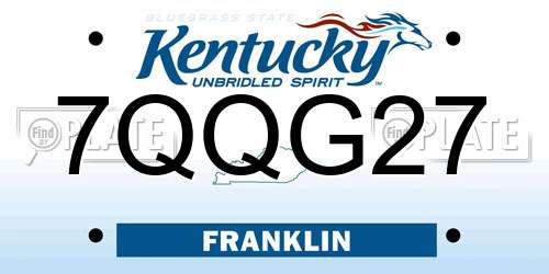 7QQG27 Kentucky License Plate