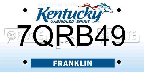 7QRB49 Kentucky License Plate