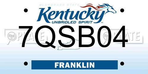 7QSB04 Kentucky License Plate