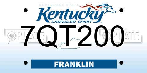 7QT200 Kentucky License Plate