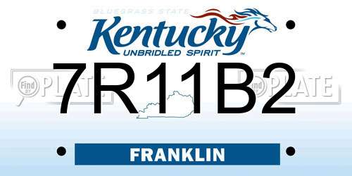 7R11B2 Kentucky License Plate