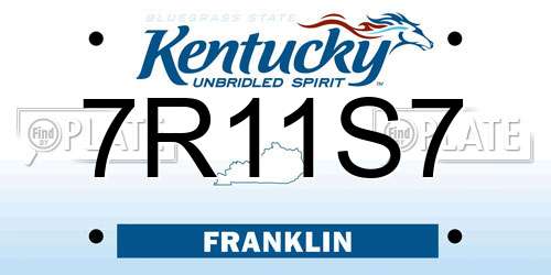 7R11S7 Kentucky License Plate