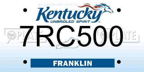 7RC500 Kentucky License Plate
