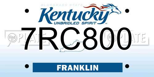 7RC800 Kentucky License Plate