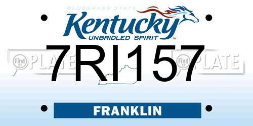 7RI157 Kentucky License Plate