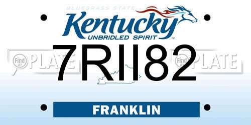 7RII82 Kentucky License Plate