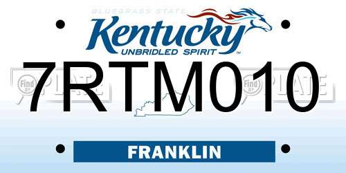7RTM010 Kentucky License Plate